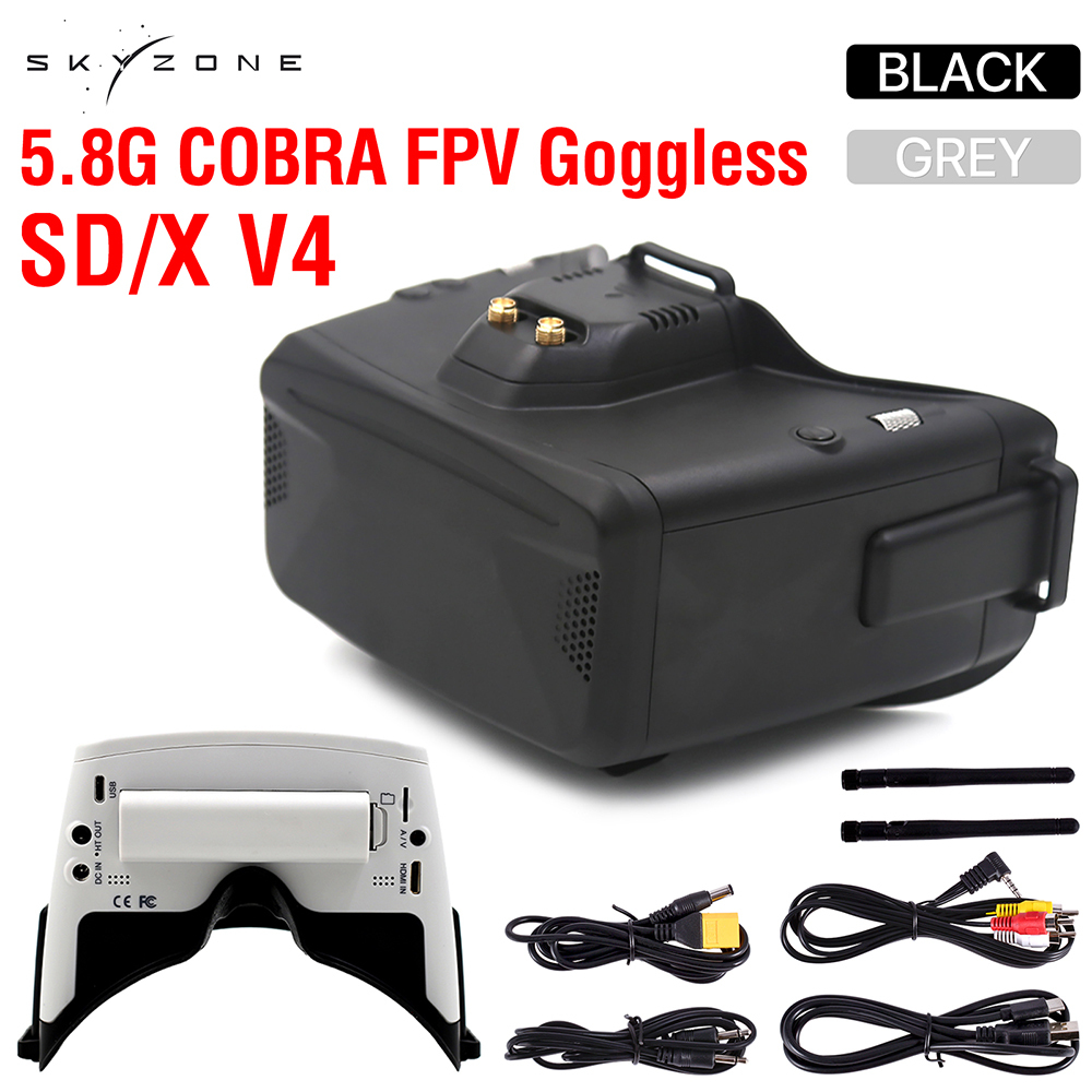 SKYZONE Cobra SD X V4 FPV Video Goggles 800x480 4.3in Cobra 1280x720 4.1in 5.8G 48CH Receiver Head Tracker DVR for FPV Racing Drone