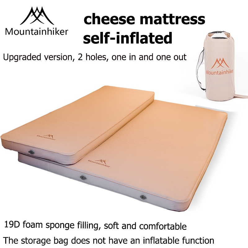 MOUNTAINHIKER Outdoor Camping Air Mattress Double Sponge Self Inflating Sleeping Pad Cheese Air Cushion Comfortable Bed