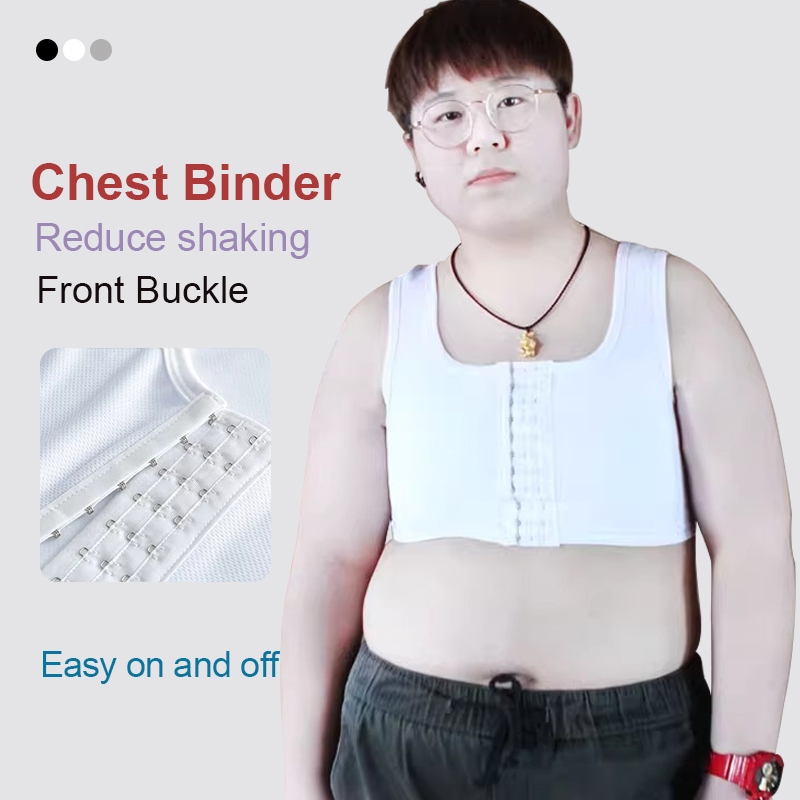 Janest Chest Binder 3-Rows Buckle Breast Binder Crop Top 前置排扣束胸 Short Chest Binder baju melayu budak Plus Size Binder Bra Sports Bra