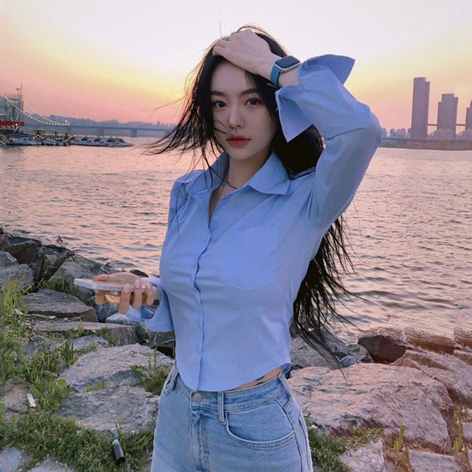 YURUMA S-2XL Plus Size Long Sleeve Short Shirt Korean Version Leisure Shirt