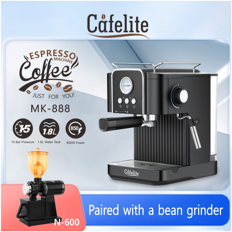 【🚚Bargain price🔥】【💥cafelite】 MK888 15 Bar 1.8L coffee machine coffee maker coffee grinder coffee filter coffee bean grinder milk frother machine cofee maker machine coffee brewer coffee grinder set coffee machine