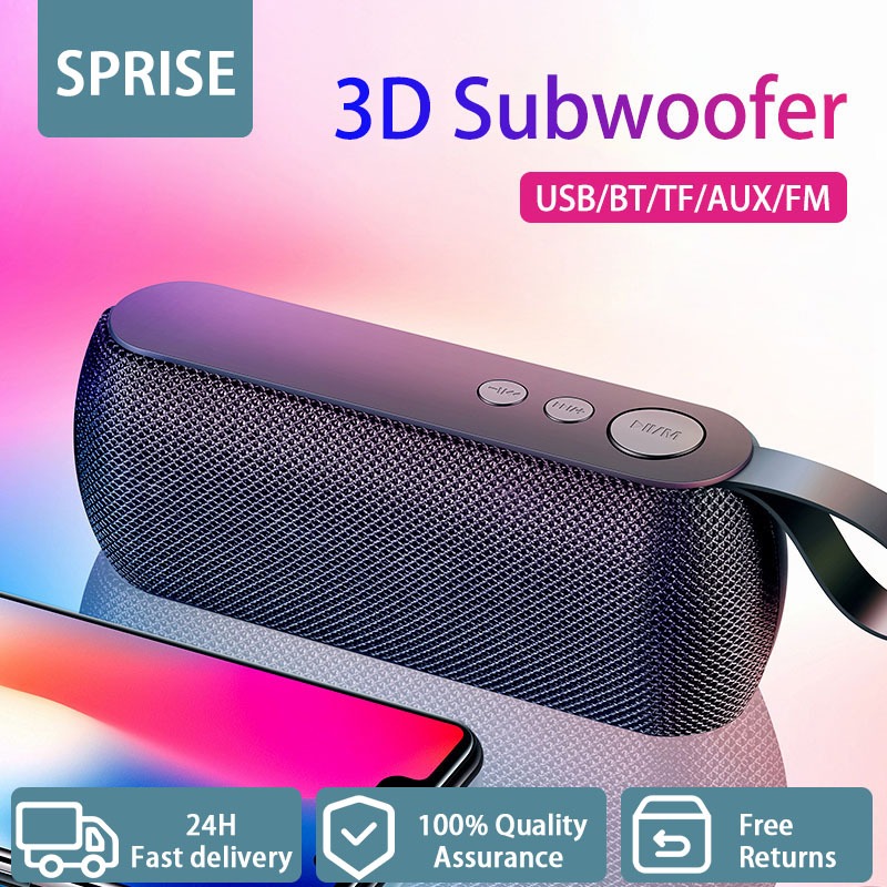SPRISE Bass Stereo Portable Bluetooth Speaker Wireless Mini, Louder Volume Spiker 蓝牙音响