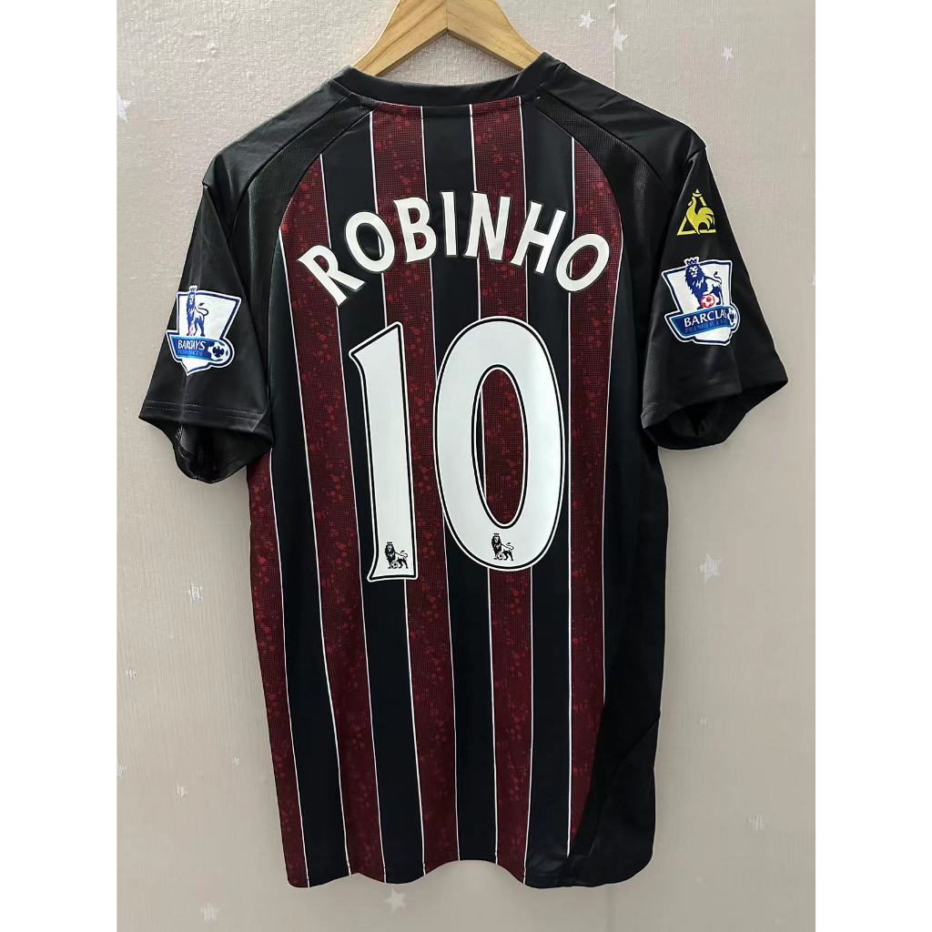 08-09 Manchester City ROBINHO KOMPANY Top Quality Away Retro Football Jersey custom T-shirt