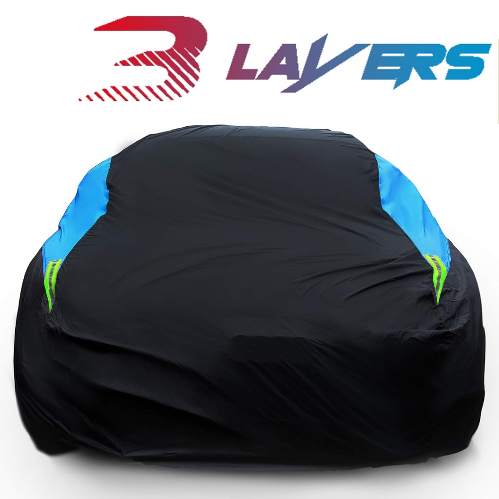 AUTOP New Waterproof Car Cover 3 Layers All Weather Snowproof UV Protection Windproof Outdoor Full Car Cover Universal Fit for Sedan (Fit Hatchback Sedan And Small SUV MPV）