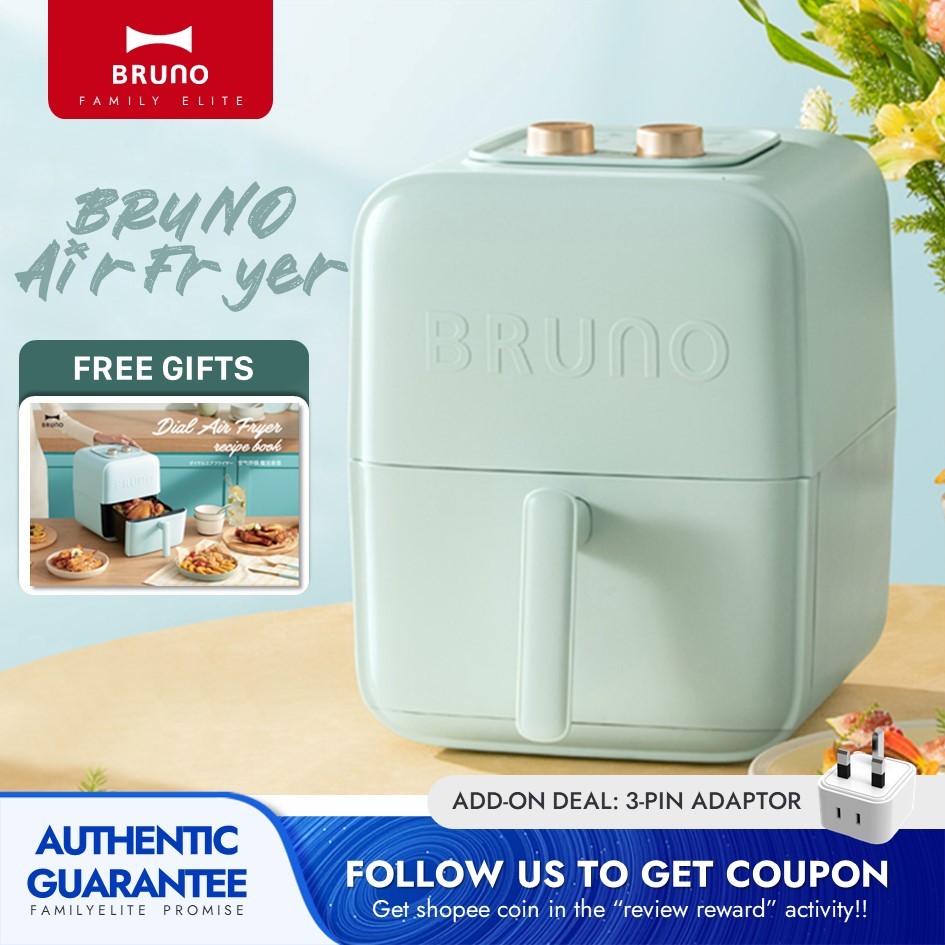 Japan Bruno Upgrade Air Fryer(3.5L) Cute Oil-free Electric Fryer Auto Multi-Functions Smart Fryer Oven BZK-KZ03