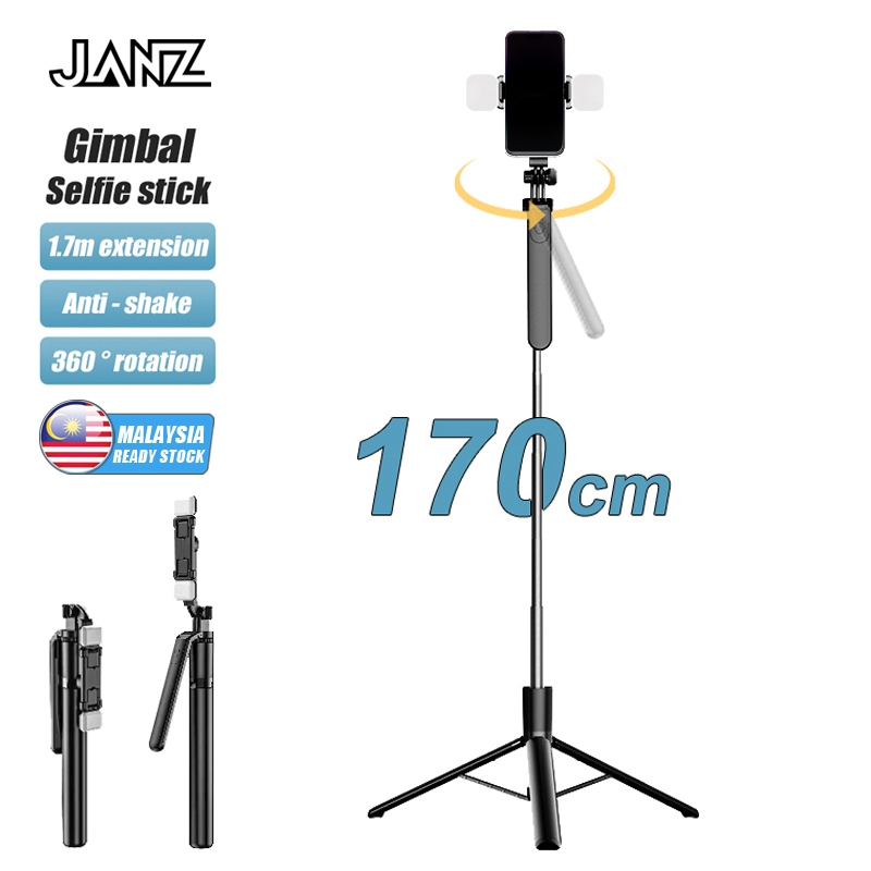 Wireless Bluetooth Selfie Stick 1.7M Tripod Stand with Bluetooth Remote Anti-shake Mobile Phone Stand Live Phone Holder for Smartphone Gopro Camera