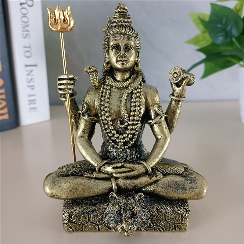 Bronze Color Shiva Statue Hindu Ganesha Vishnu Buddha Figurine Sculpture Home Decoration Statues