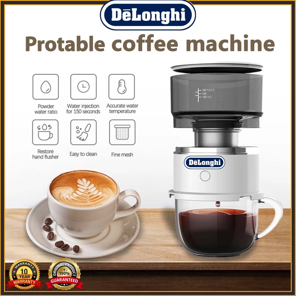 [Malaysian ready stock] De'Longhi*100% authentic (10-year warranty) mini convenient electric coffee machine hands-free espresso machine French press set with small gift