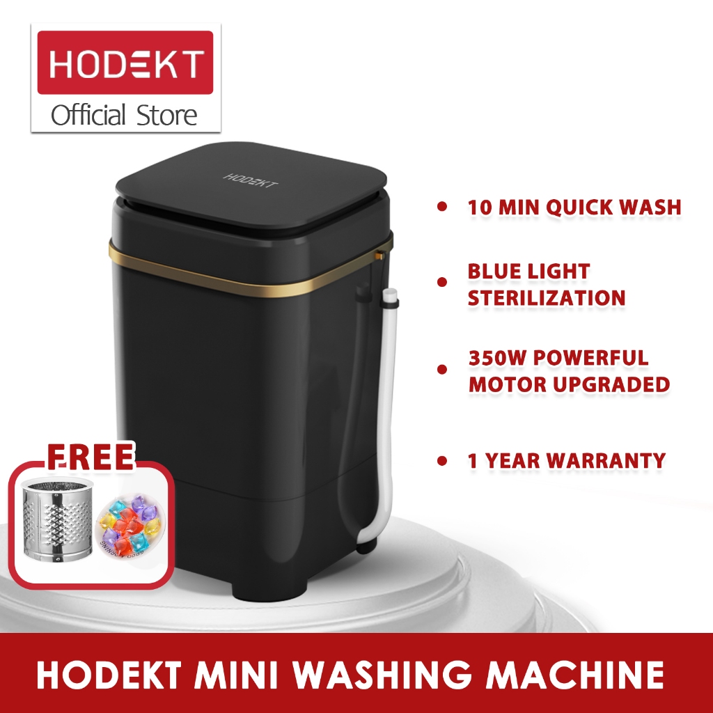 HODEKT Mesin Basuh Large Capacity, Family Mini Washing Machine, Washing Weight, 7KG Blue Light Sterilization Function, 300W Multi-function Control, Semi-automatic Timing Function, No Jitter, No Noise, Use of Student Dormitory Dry Function 洗衣機