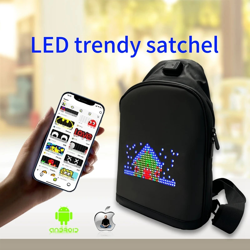 Newest Bluetooth Version Smart Pix LED Backpack For Women Men DIY Dynamic LED Messenger Bag Chest Sling Bag With Led Display