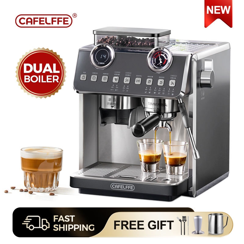 Cafelffe Barista Express Espresso Machine with Grinder, Bean to Cup Coffee & Cappuccino Maker with Professional Steamer