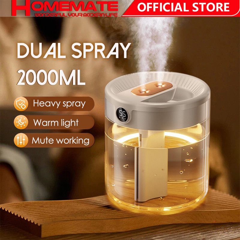 Antibacterial Air Humidifier Household Large Volume LED USB Portable Silent Spray Aromatherapy Machine Air Purifier for Room Office Aroma Diffuser Health Nano Ultrasonic Diffuser