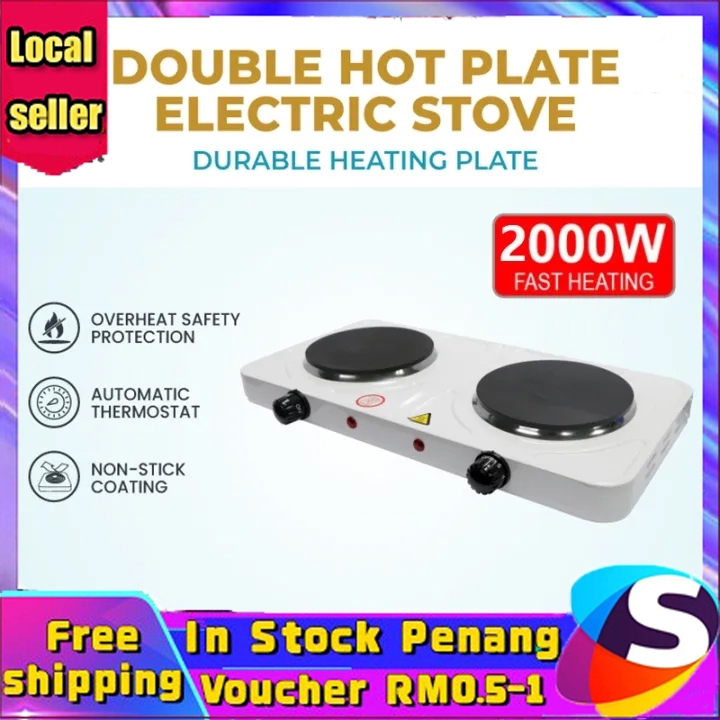 【Malaysia Spot Sale】2000w Double Hot Plate Electric Stove Induction Cooker Multifunction Without Gas Cooking Dapur Memasak Elektrik Serbaguna