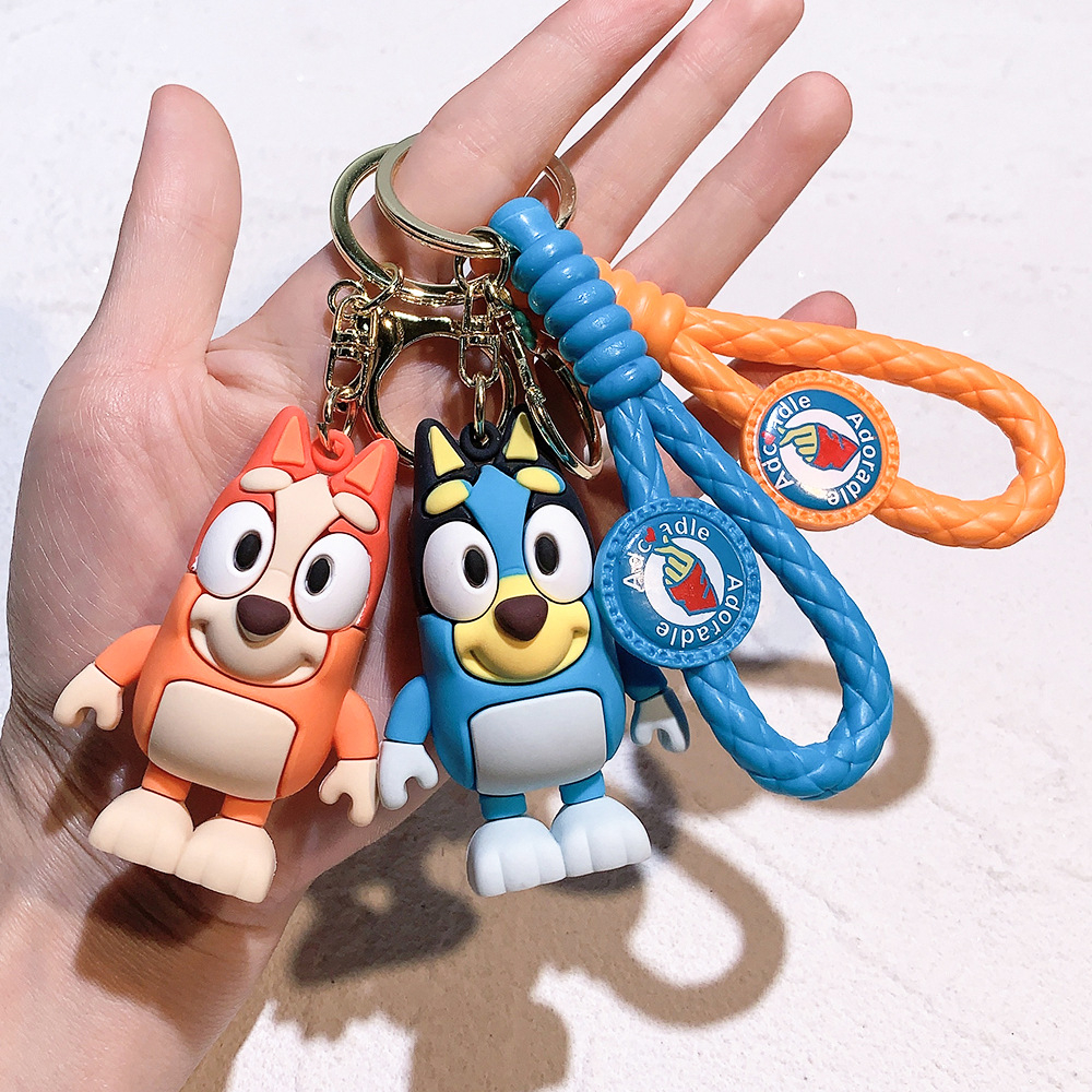 European American Animation Early Education Bluey Family Doll Keychain Backpack Cartoon Pendant Small Gift Cartoon Keychain Key Ring Cartoon Keychain Keyfob Portable Party Key chain 钥匙扣Keyring Cartoon animation Party gifts Keyfob Portable BABY CIT Cartoon