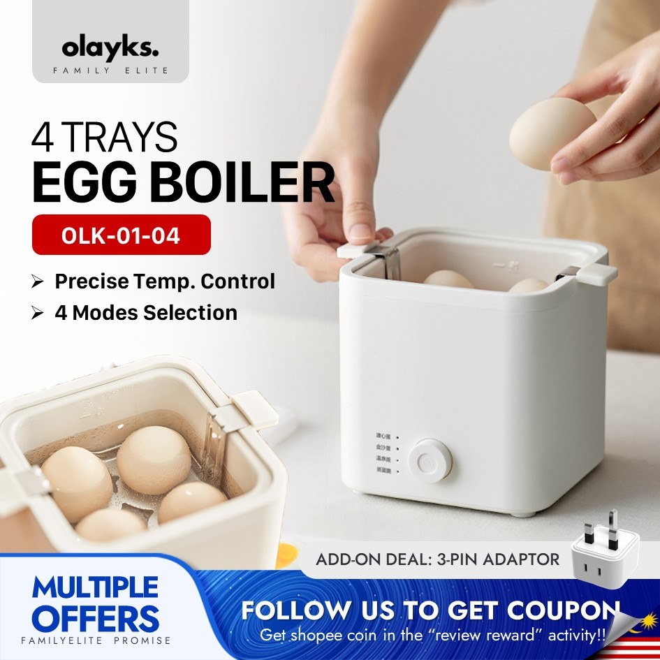 Japan Olayks MultiFunction Electric Egg Cooker(4 Trays) Egg boiler Egg Steamer Automatic Safe Power-off OLK-01-04