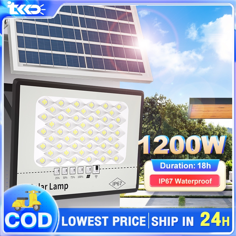 【10-year warranty】1500W Lampu Solar light Outdoor lighting Nano LED IP67 Waterproof Solar Floodlight Solar spotlight