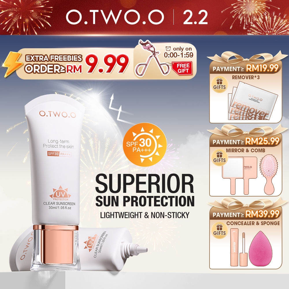 O.TWO.O Sunscreen SPF30+ PA+++ Oil Control Formula UVA/UVB Sun Protection For Face & Body Waterproof Moisturizing Brightening Sunblock