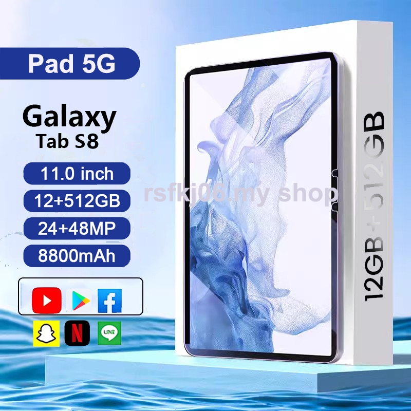 Buy 1 Get 6 Free Tab S8+10.8 Inch HD Large Screen Black Border Tablet PC 16GB+512GB Cheap Tablet PC Support 5G SIM Card Original Tablet 1 Year Warranty Free 24Shipping