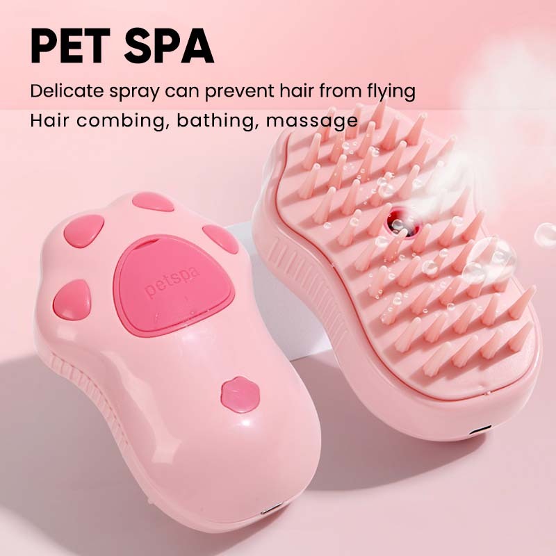 Cat Fur Brush Steam Buang Bulu Set Grooming Kucing Comb Remover Hair