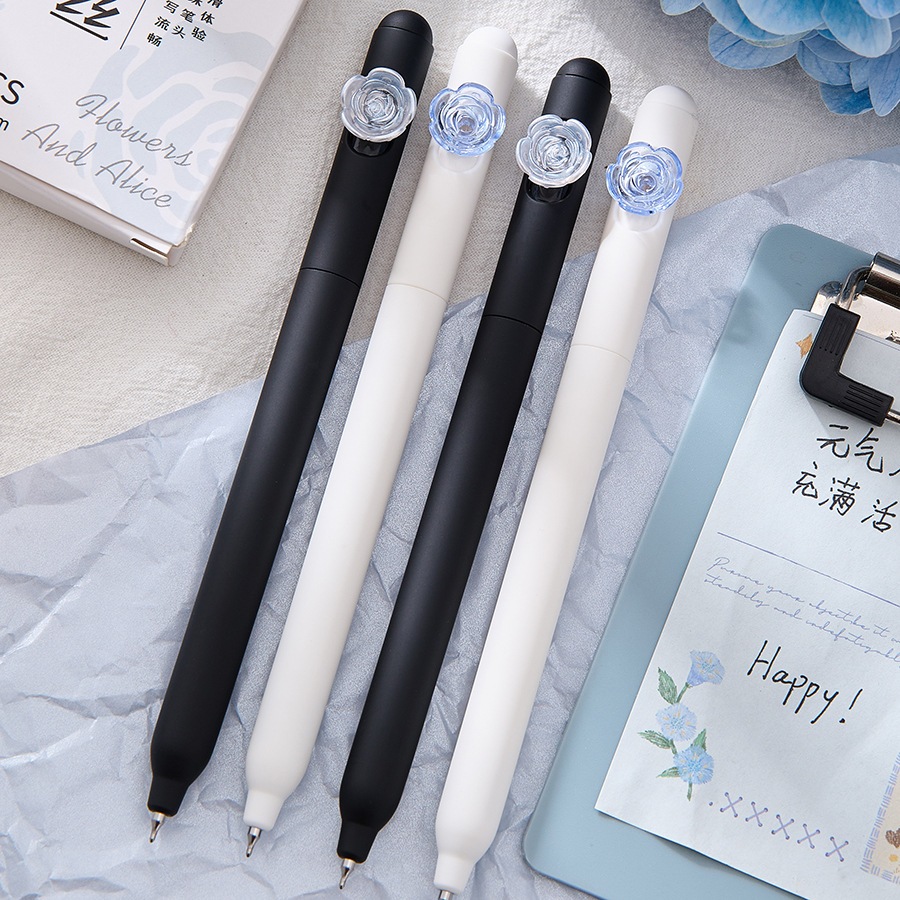Ohaya 丨 Flower and Alice | Camellia 0.5mm Writing Pen Rotating Gel Pen CS Tip Smooth Writing Signature Black Pen
