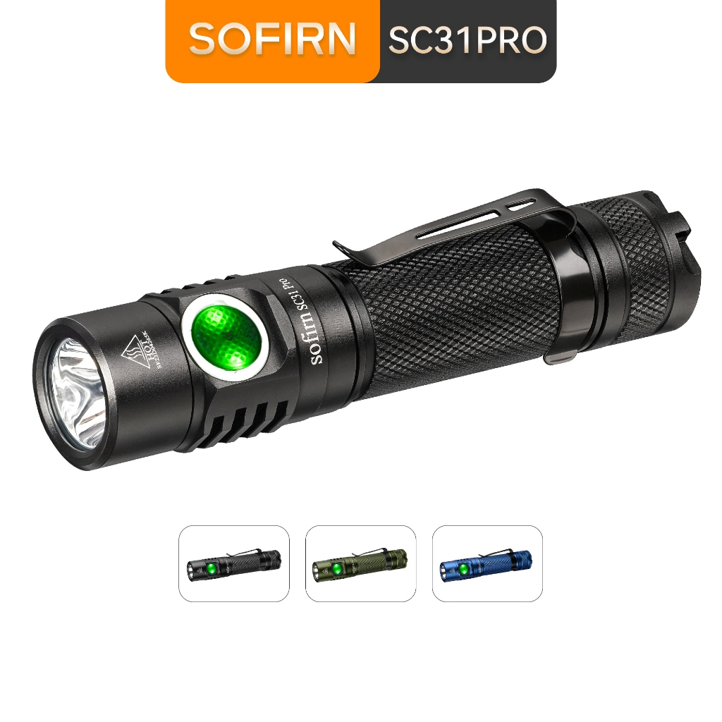 Sofirn SC31Pro Latest LED Flashlight Light Super Bright 2000lm Output Type-C Rechargeable Torch with Anduril UI
