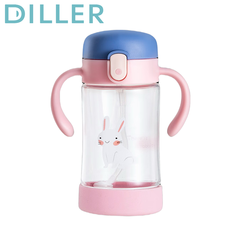 Diller Water Bottle Baby Feeding Eco Friendly Bpa Free Tritan Leakproof Children Sippy Cup 300ml MLH8855