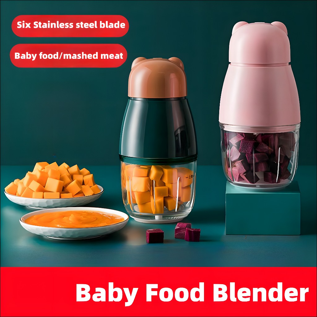 Newest Baby Hand Mixer Blender Meat Chopper Food Processor Electric Garlic Chopper   Meat Grinder Cup Masher Chilli Blender Baby Food USB Charging