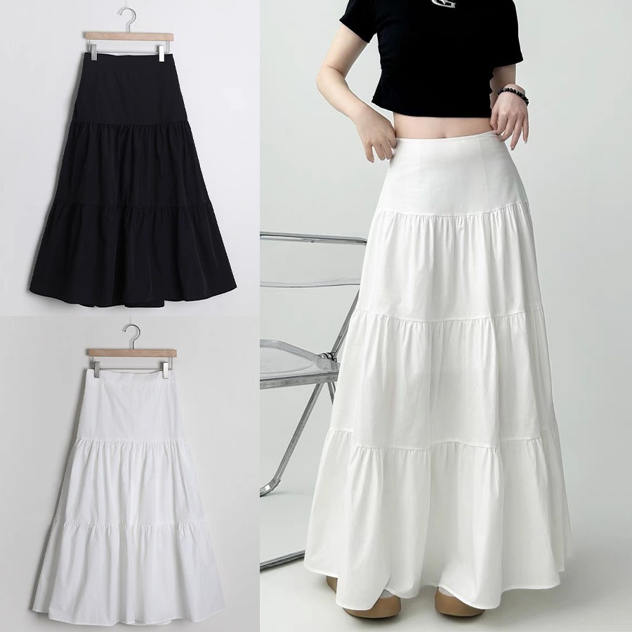 【READY STOCK AT Johor】Hotgirl⭐Fashionable White Women's Skirt Includes lining Easy To Match With  Everyday Look