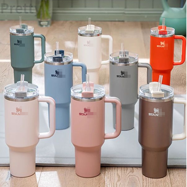 【Pretty】Same Day Shipment | Stanley Cup 304 Stainless Steel Outdoor Cold Insulation Vacuum Portable Car Water Bottle Travel Large Capacity Handle