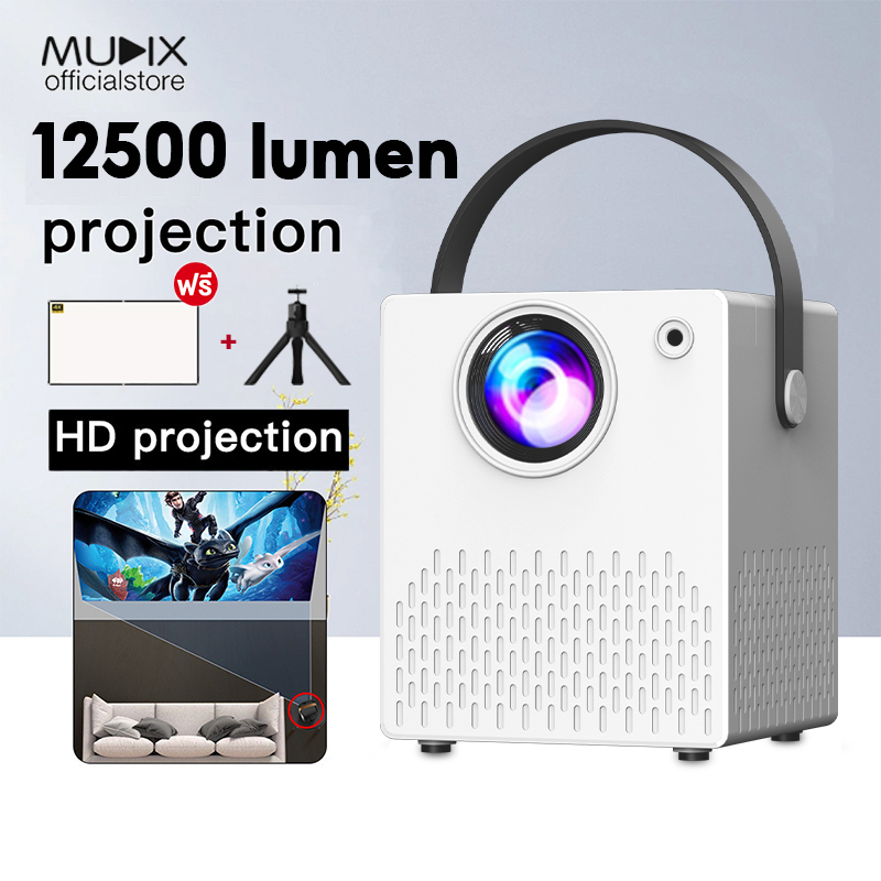 MUDIX 12500 lumens ultra hd with wifi 1080P projector mini portable for phone With Bluetooth Home projector for Cellphone android Ilepo Cinema Projector wall mount Beamer Projection Media Player