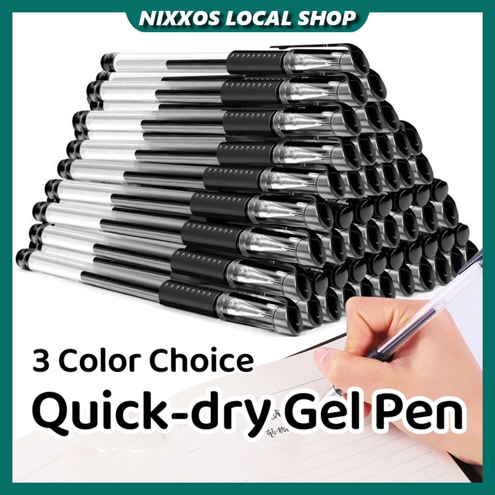 NIXXOS 0.5mm Quick Dry Gel Pen Bullet Refill Black Pen Red Pen for Student Stationery Office Pen