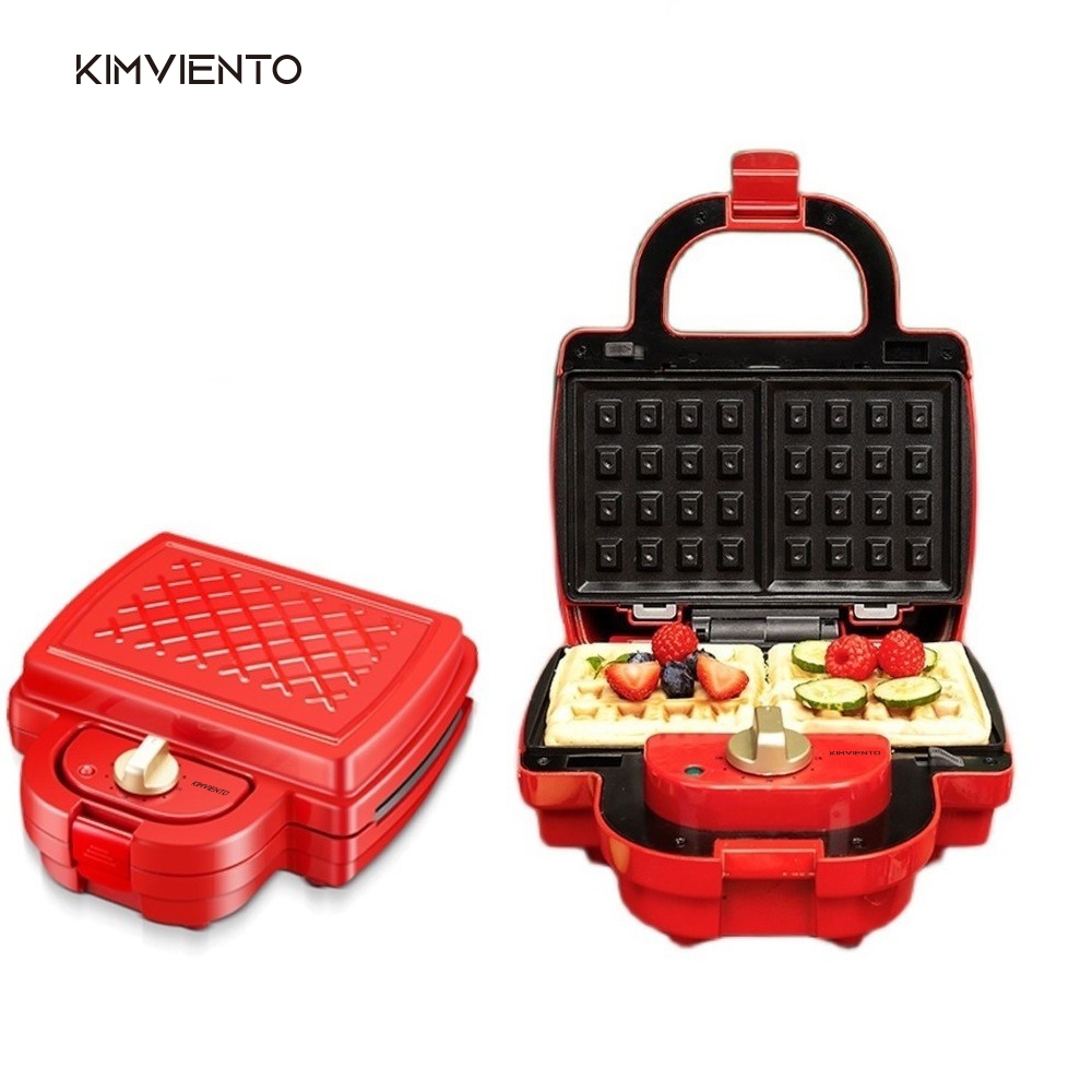 Kimviento Electric Waffle Maker Non-Stick Breakfast Machine Mini Sandwich Maker For Dessert Pastry Wafer Baking Tools Malaysia Plug