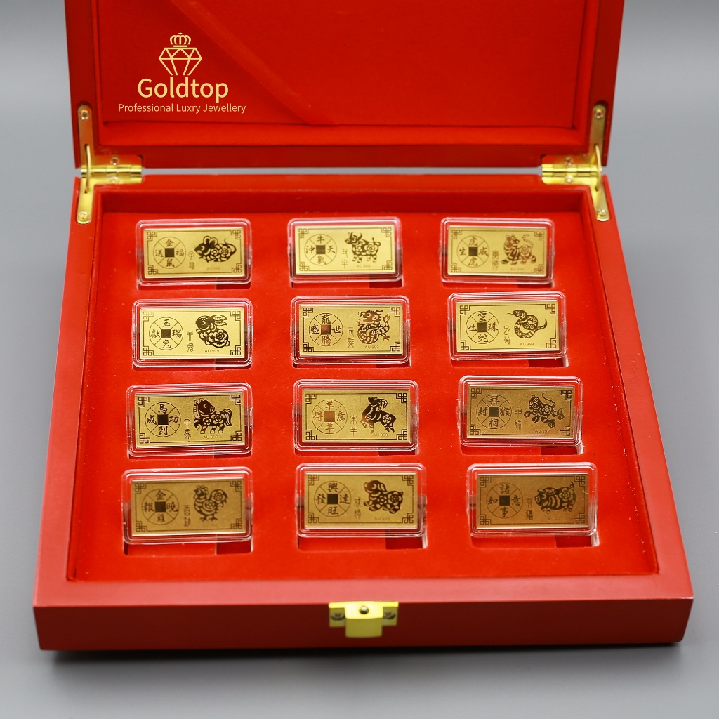 【Goldtop】12 pieces set of Zodiac (1.2g) 999/24K pure gold bars-promoted price &&hellip;
