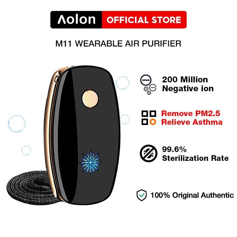 Aolon M11 Personal Portable Air Purifier Necklace Mini Ionizer Necklace/200 Million Negative Ion Low Noise Air Freshener