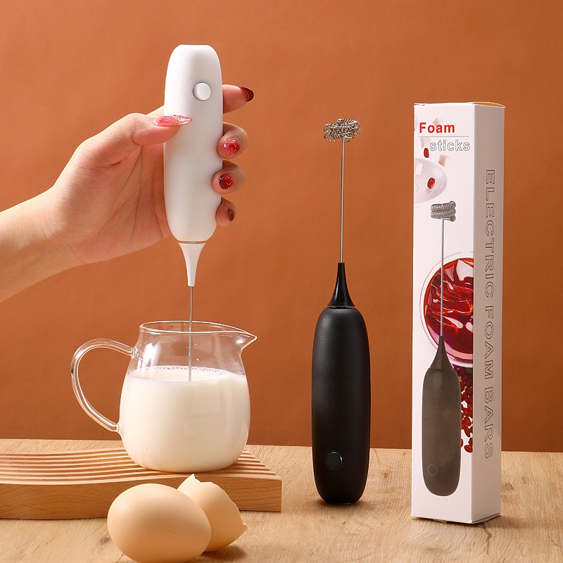 Electric Milk Frother Foamer Handheld Milk Foam Maker Battery Operated Frother Foam Maker for Coffee Latte greiwemy