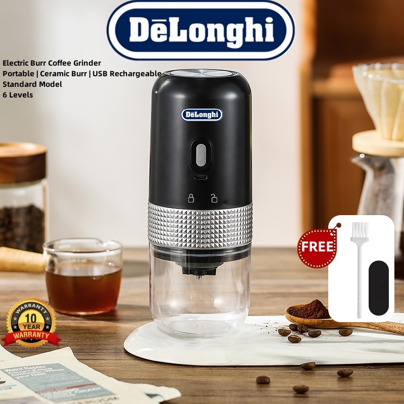 De'Longhi Original (Ten Year Warranty) Electric Automatic Coffee Grinder Portable Coffee Grinder with Ceramic Burr