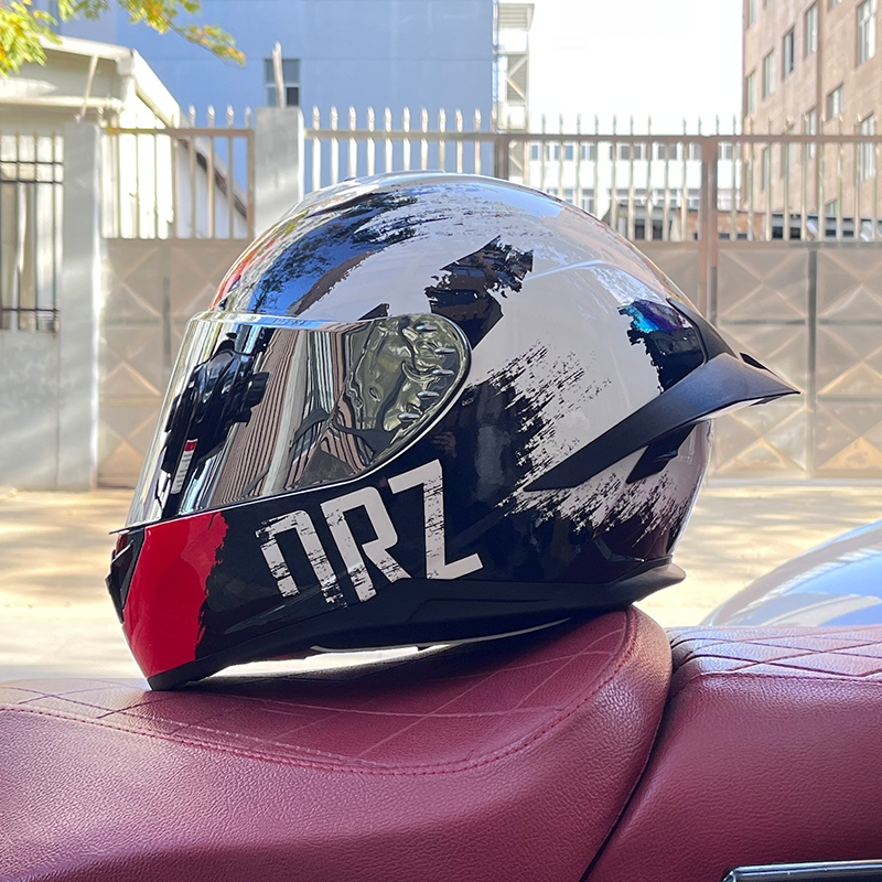 ORZ electric motorcycle men's and women's four seasons personality locomotive helmet