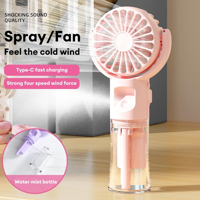 Portable Fan USB Charging Fan 5000mA Battery Air Humidifier Purifier Fan Handheld Spray Fan Mini Fan Office Student Small Fan Gift 加濕風扇