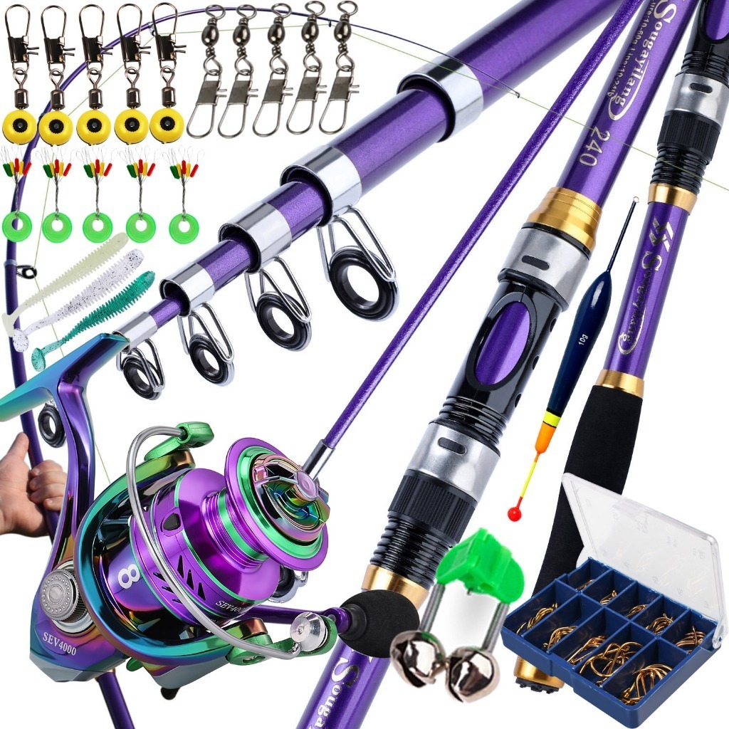 sougayilang fishing rod set 1.8m-3.3m 7/8/9 fishing rod 4000 series 5.2:1 speed ratio fishing reel joran pancing set