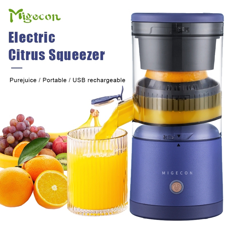 [MY Stocks] Migecon Electric Wireless Citrus Juicer Portable Orange Squeezer with Powerful Motor and USB Charging Cable, Lime Juicer, Suitable for Orange, Citrus, Apple and Grapefruit