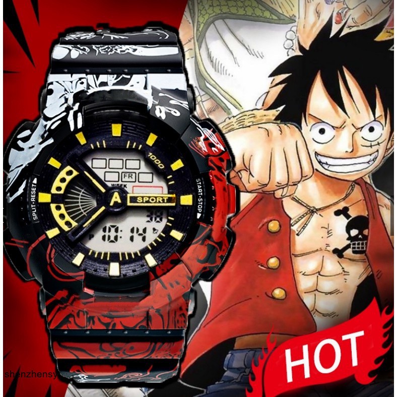 one PIECE Watch Dragon Ball Digital LED Sports Anime Jam Tangan Lelaki Unisex Infant Shockproof Jam Tangan Budak Lelaki Perempuan Jam Sekolah tahun baru lunar hadiah