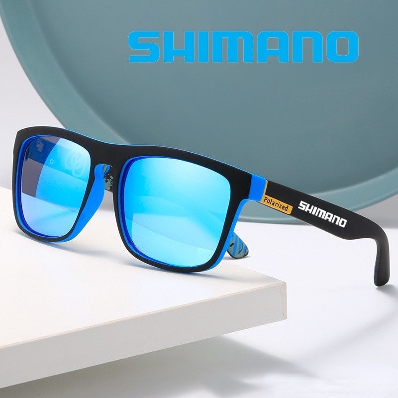 SHIMANO Polarized Sunglasses Square Unisex Vintage Men Women Famous Brand Designer Fashion Driving Fishing Sun Glases UV400 Polaroid Sunglasses Retro Male Female for Women Men