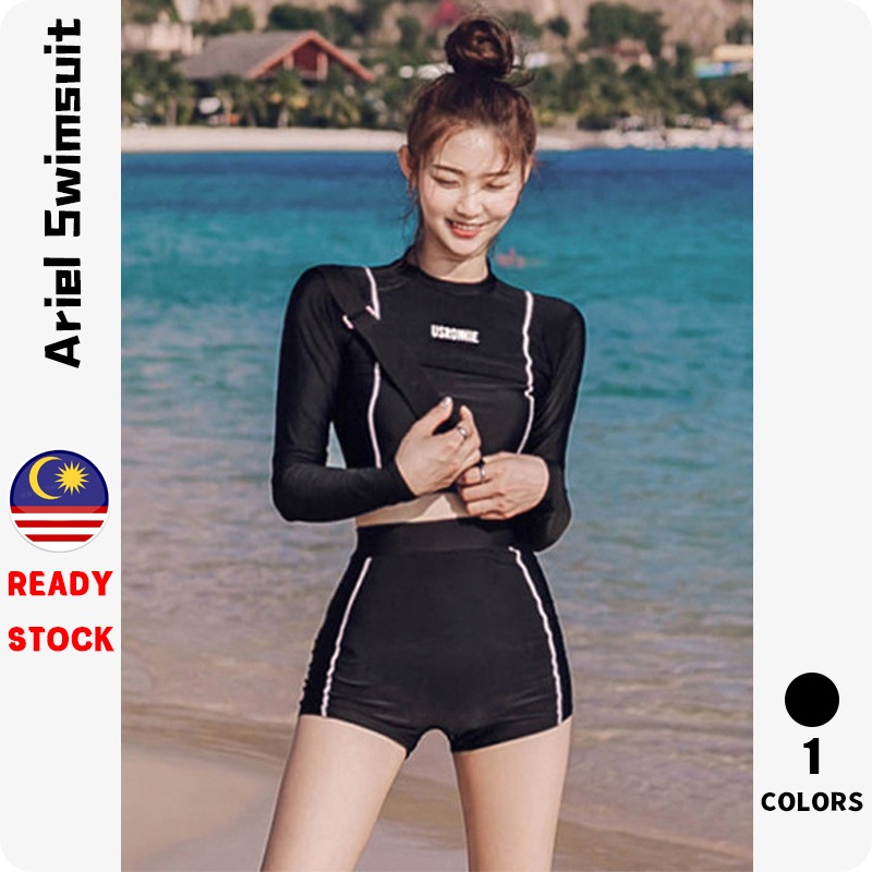 『Ariel』Swimming Suit Woman Beach wear Swimsuit woman 2 piece Swimsuit woman Long sleeve Korean version Swimwear women Split swimsuit Sunscreen 泳衣女