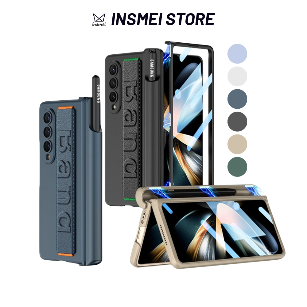 For Samsung Galaxy Z Fold 5 4 3 Integrated Magnetic Folding Hinge Phone Case Mobile Phone Bags Cases Fold5 Fold4 Fold3 Case Support Wireless Charging