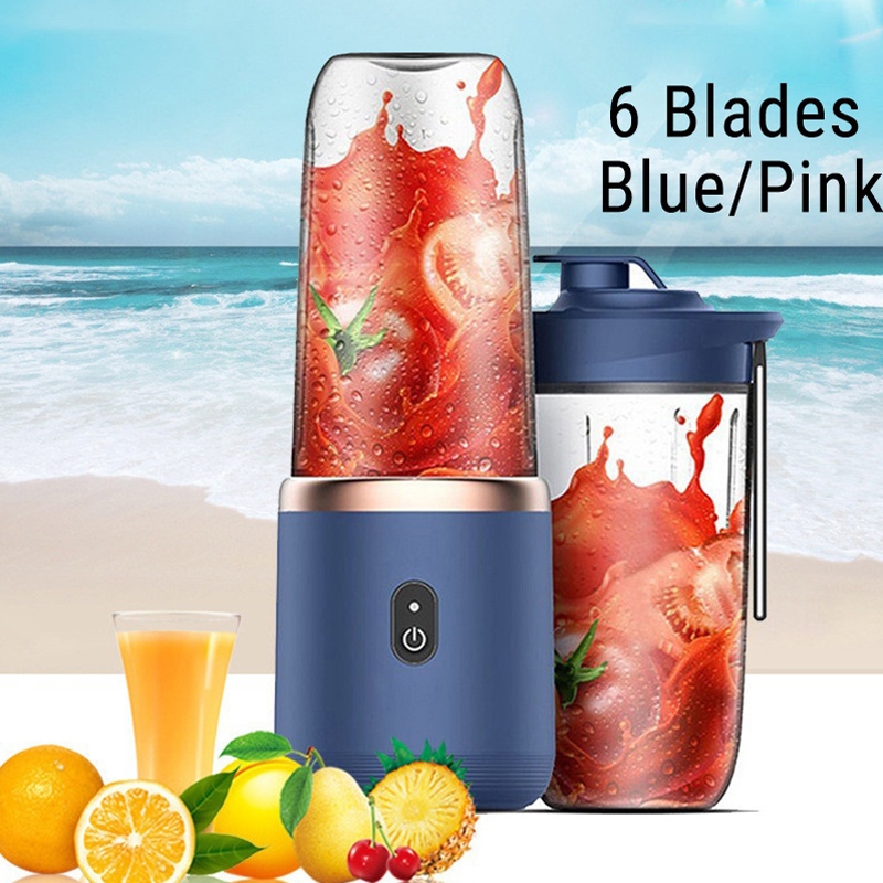 Portable Small Electric Juicer Stainless Steel Blade Juicer Cup Juicer Fruit Automatic Smoothie Blender Kitchen Tool