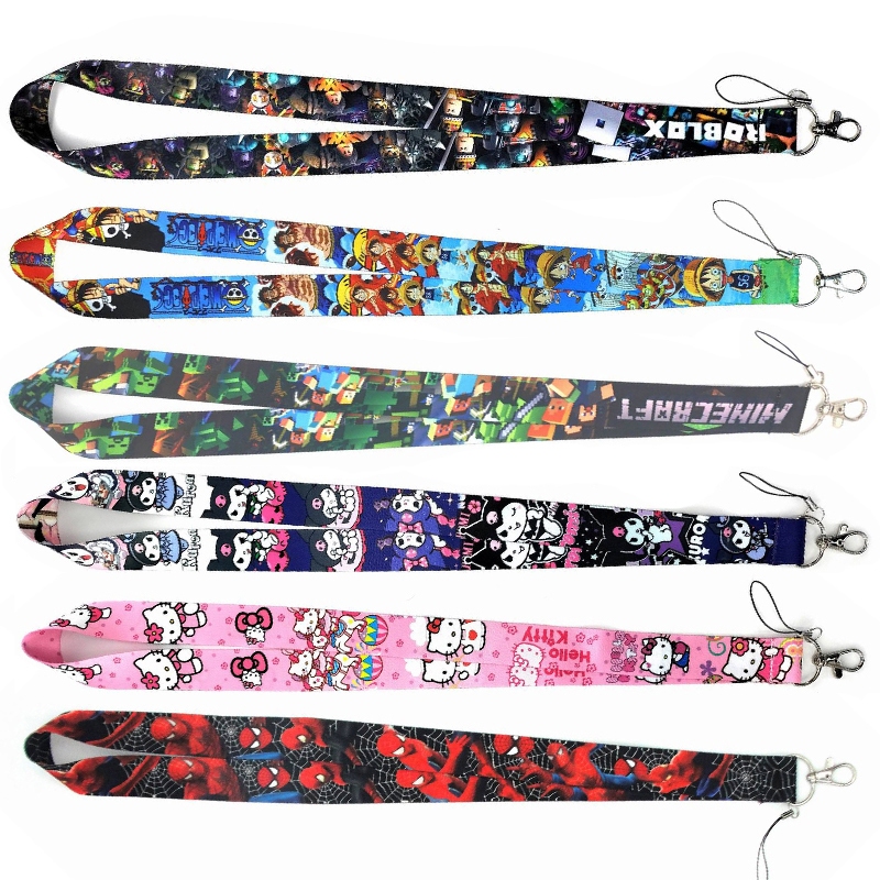 Roblox Minecraft Buckle Lanyards Mobile Phone Neck Chain Keychain Fashion Accessories For Men Women Gifts