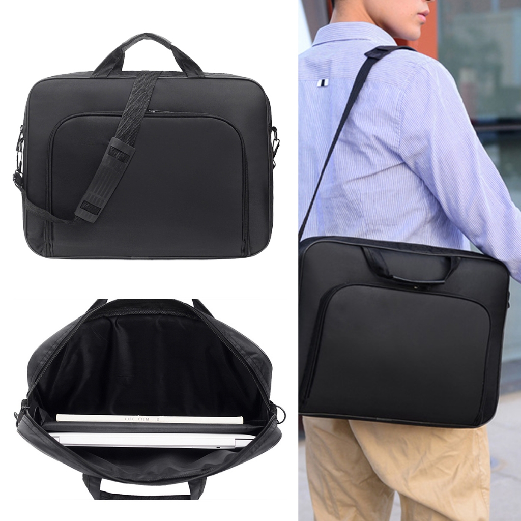 2024 New Black 15.6inch Business Office Laptop Bag Large Capacity Handheld Shoulder Crossbody Bag for Men Executive Briefcase