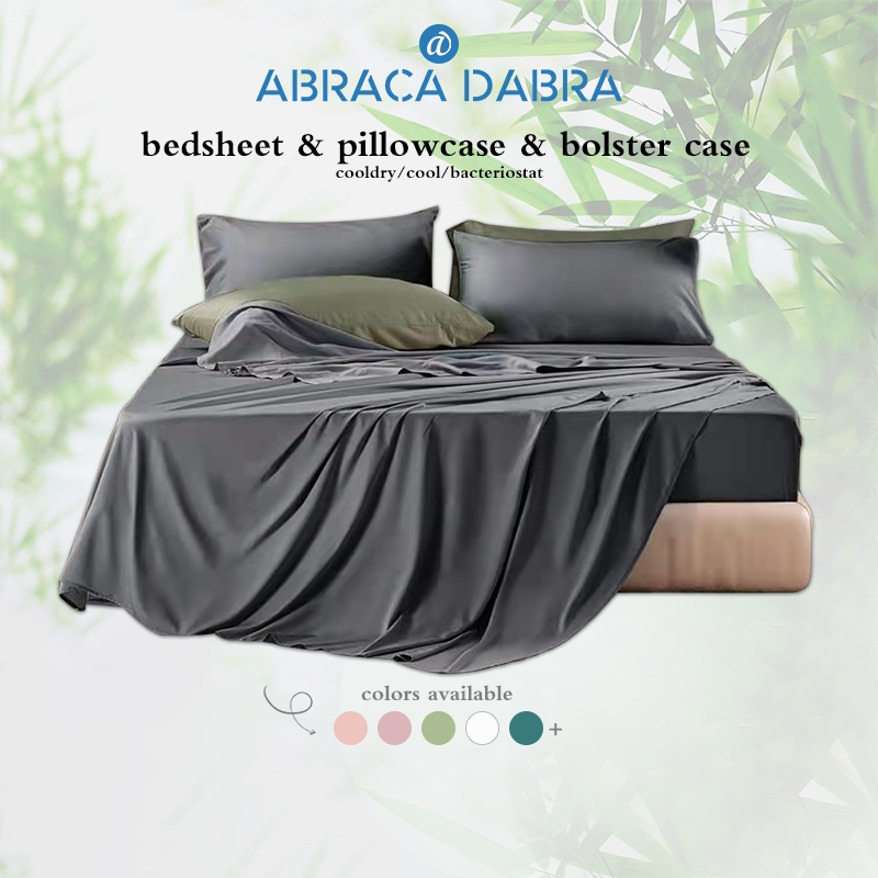 Abraca Dabra COD 100% Bamboo Fiber Fitted Bedsheet Luxury Satin Silk Mattress Protector Soft Cool Feeling Bed Sheet Single Queen King