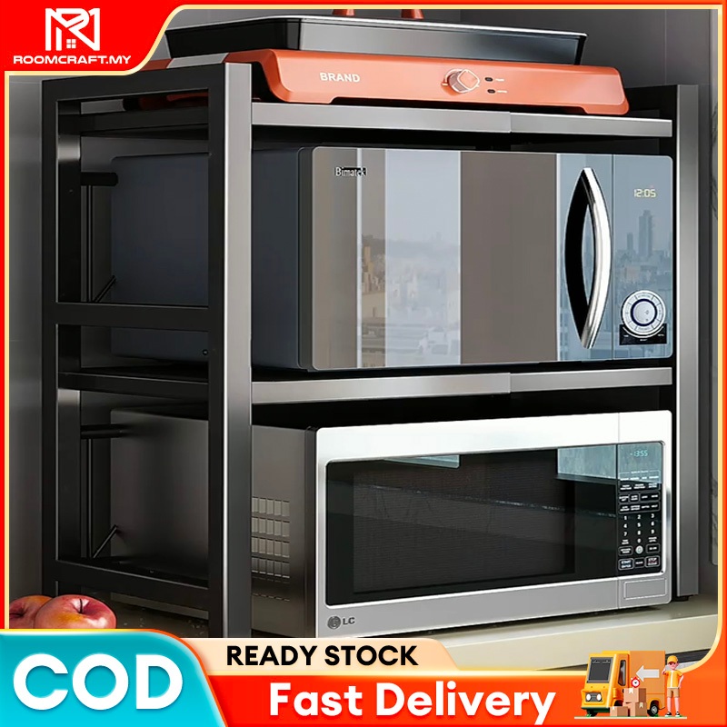 Microwave Rack Oven Rack countertop oven rack Kitchen Rack Retractable Stainless Steel Storage Rack Expandable Metal Microwave Oven Rack Shelf