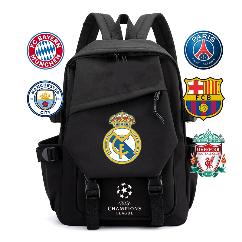 Free Shipping Middle School Bag 42 * 30 * 14cm Royal Malaysia Paris Paris Liverpool Football Merchandise Backpack Premium Nylon Sports Fashion Student High School